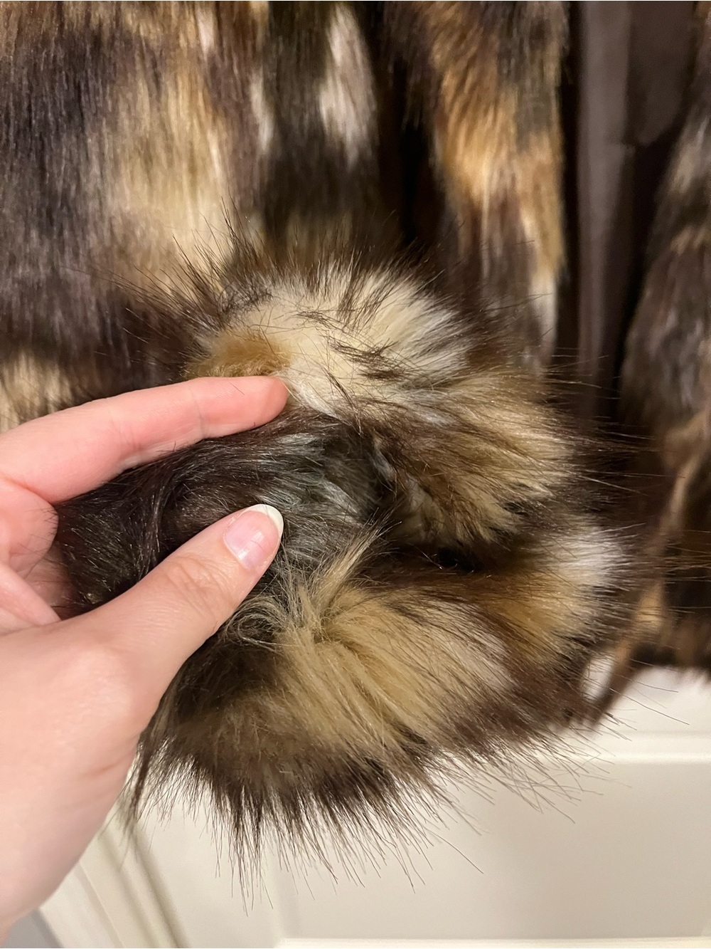 VENUS Multicolor Faux Fur Teddy Jacket in Brown & Cream Tones - Picture 4 of 9
